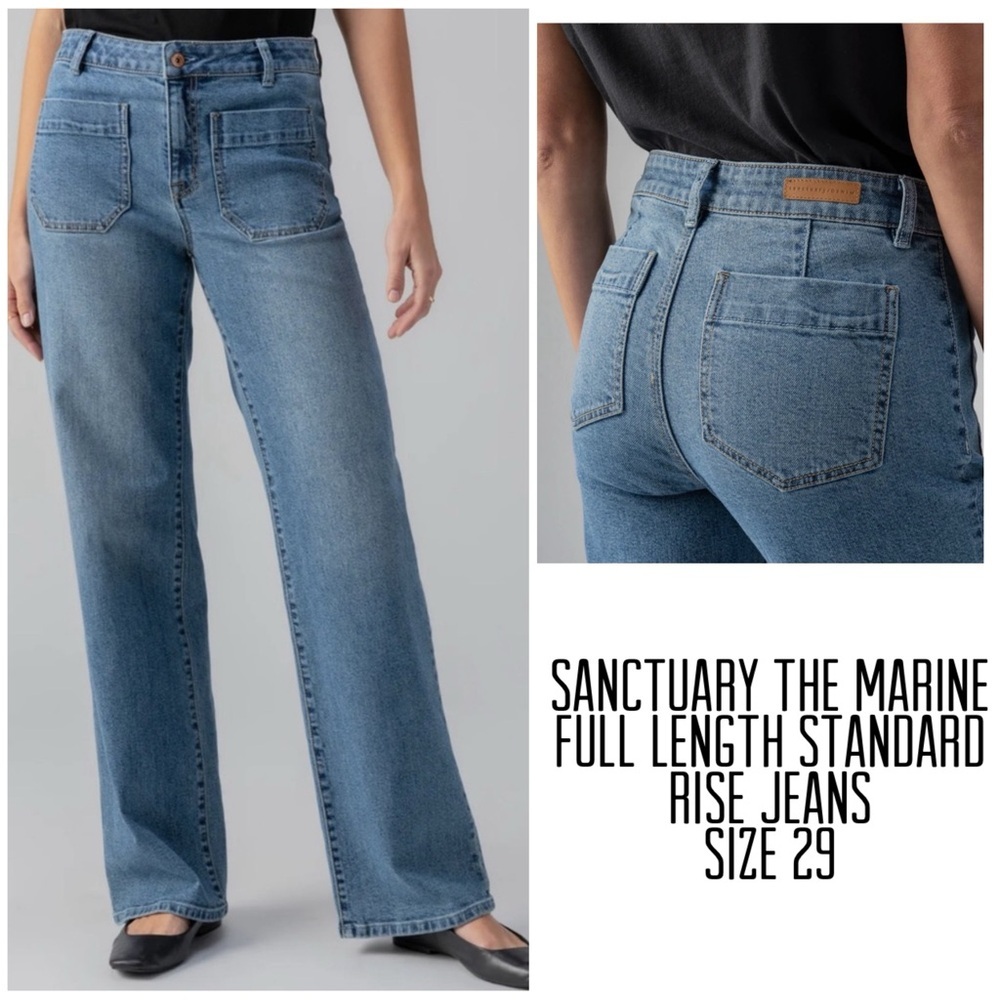 Sanctuary Medium Blue High-Rise Flare Jeans